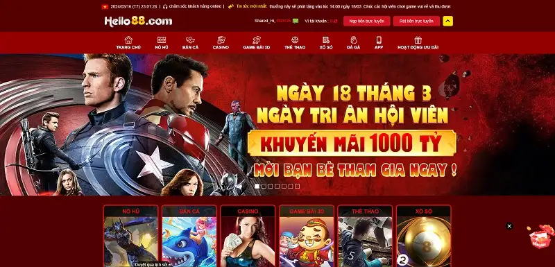 Trang chủ chính của nhà cái 01Hello88.Com