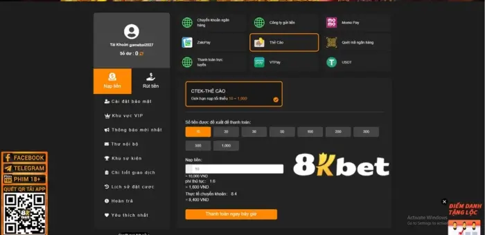 Top 5 nhà cái cho nạp thẻ cào không tính phí 2024